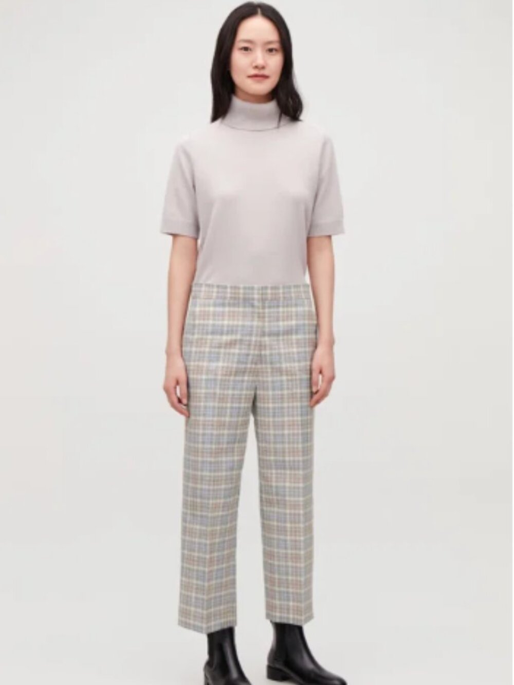 COS Straight-Leg Checked Trousers